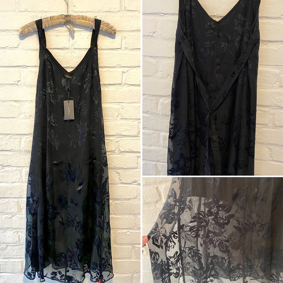 rag & bone Dresses & Skirts - NWT Rag & Bone Lace Midi Slip Dress • The Colette Black Floral Lined Slip Dress